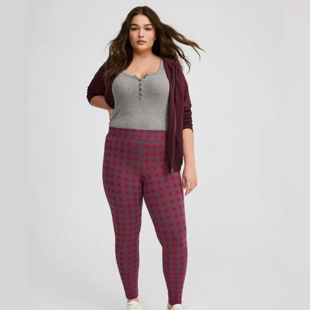 TORRID Full Length Leggings-Scarlett Plaid Periscope